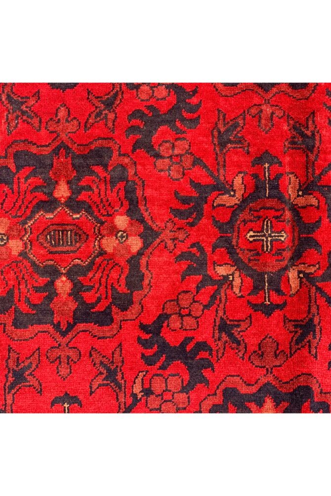 Authentic Hand Knotted Afghan Khal Muhammadi Wool Area Rug 9.5 X 6.8 Ft (877 HM) - Image 6
