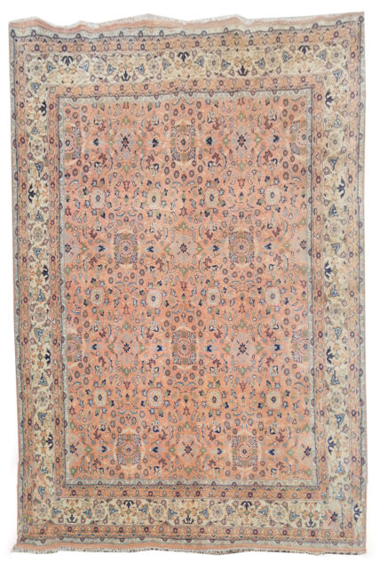 Authentic Hand Knotted Vintage Saroukh Wool Area Rug 9.9 x 6.4 Ft (102 Ger-4)