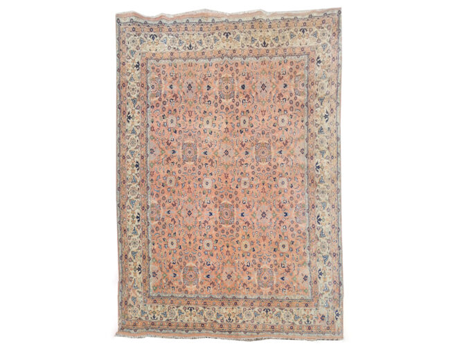 Authentic Hand Knotted Vintage Saroukh Wool Area Rug 9.9 x 6.4 Ft (102 Ger-4) - Image 3