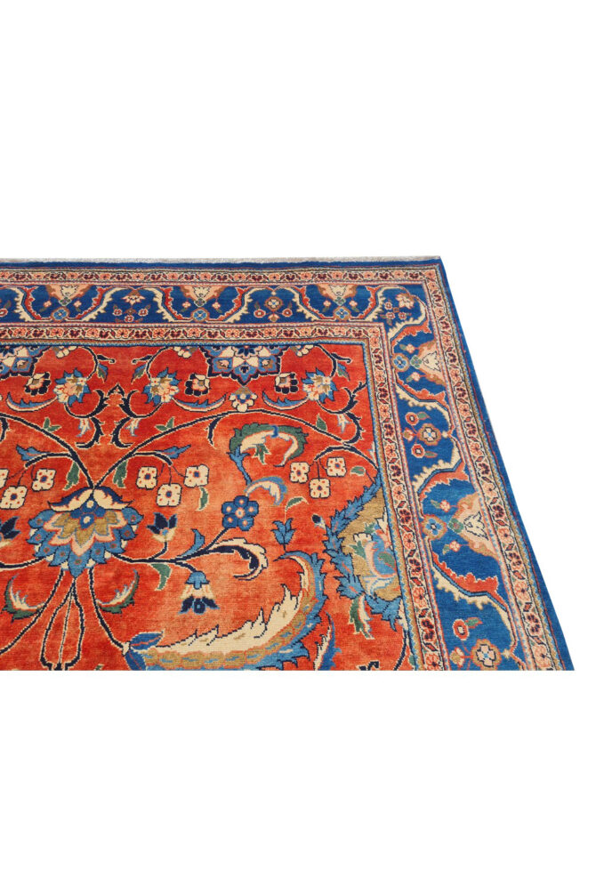 Authentic Hand Knotted Vintage Saroukh Wool Area Rug 9.10 x 6.4 Ft (40 Ger-4) - Image 8
