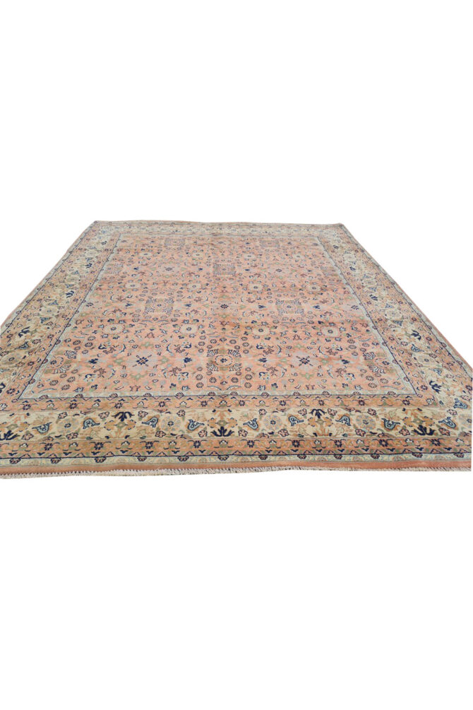 Authentic Hand Knotted Vintage Saroukh Wool Area Rug 9.9 x 6.4 Ft (102 Ger-4) - Image 5