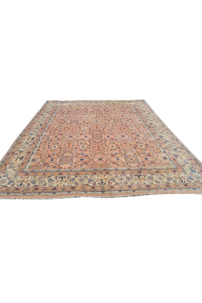 Authentic Hand Knotted Vintage Saroukh Wool Area Rug 9.9 x 6.4 Ft (102 Ger-4) - Image 6