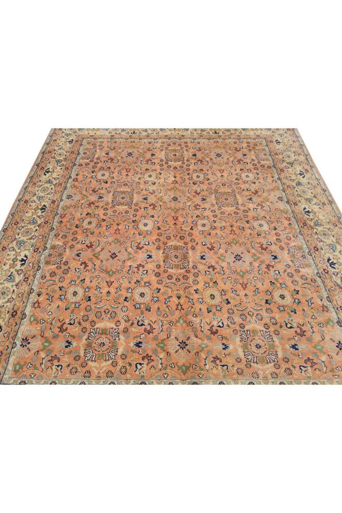 Authentic Hand Knotted Vintage Saroukh Wool Area Rug 9.9 x 6.4 Ft (102 Ger-4) - Image 8