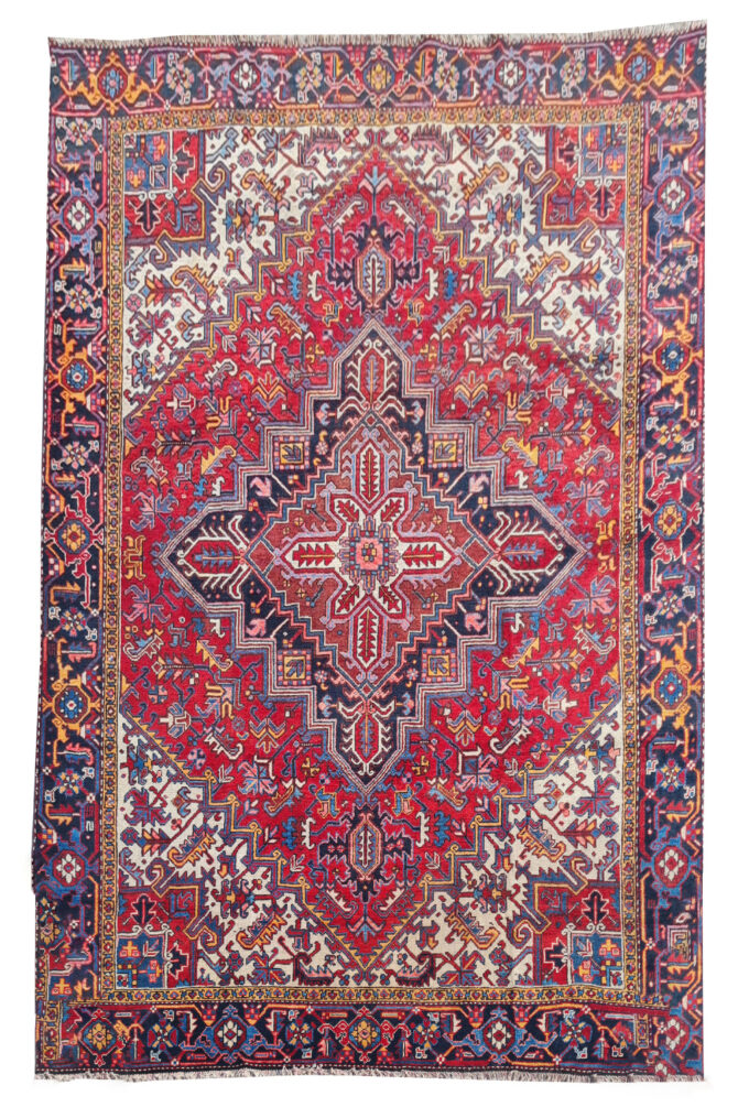 Authentic Hand Knotted Vintage Hareez Wool Area Rug 10.0 x 7.10 Ft (1499 Ger-4)