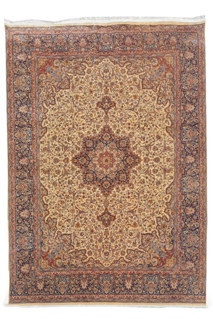 Authentic Hand Knotted Vintage Double knot Wool Area Rug 12.3 x 9.0 Ft (1521 Ger-4)