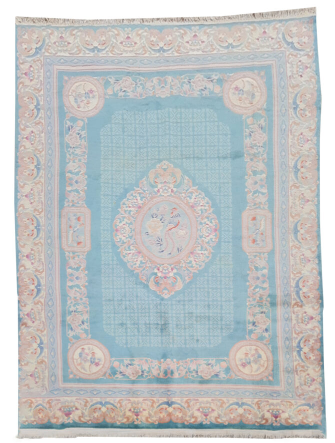 Authentic Hand Knotted Vintage Tibet Pictorial Wool Area Rug 10.11 x 8.1 Ft (1535 Ger-4) - Image 2
