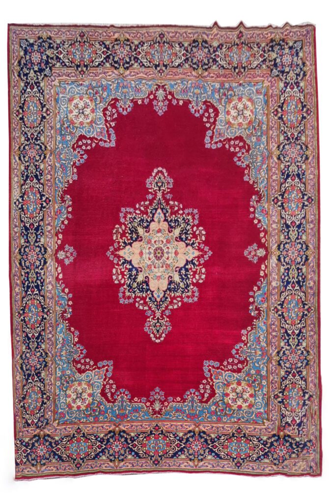 Authentic Hand Knotted Vintage Qirmoun Wool Area Rug 12.7 x 9.7 Ft (1541 Ger-4) - Image 2