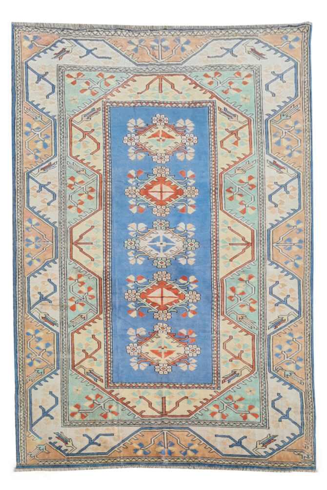 Authentic Hand Knotted Vintage Kurdi Wool Area Rug 10.1 x 6.8 Ft (1427 Ger-4 ) - Image 2