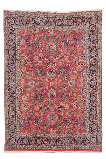Authentic Hand Knotted Vintage Hareez Wool Area Rug 7.11 x 5.5 Ft (1486 Ger-4)