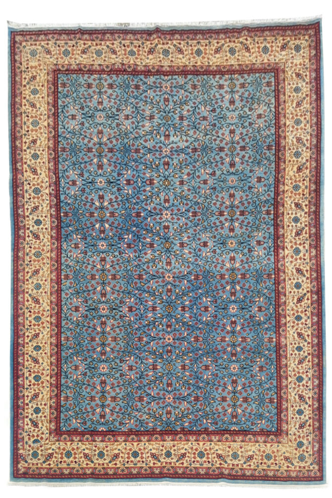Authentic Hand Knotted Vintage Qaisery Wool Area Rug 9.6 x 6.8 Ft (1458 Ger-4) - Image 2