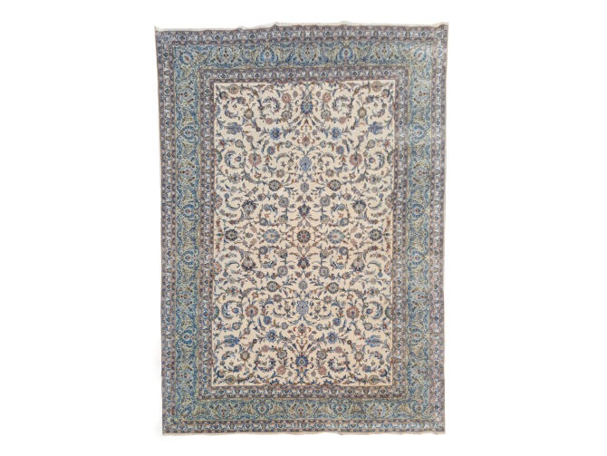 Authentic Hand Knotted Vintage Qashoun Wool Area Rug 13.10 x 9.8 Ft (1498 Ger-4) - Image 3