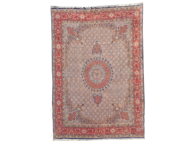 Authentic Hand Knotted Vintage Yamoud Wool Area Rug 12.9 x 9.7 Ft (1516 Ger-4) - Image 3