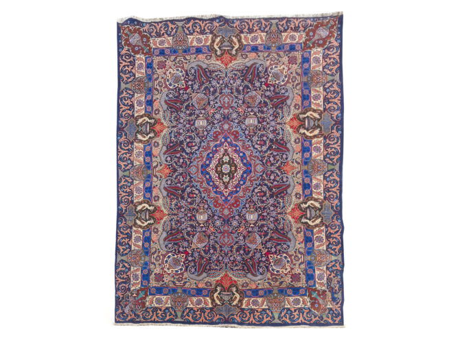 Authentic Hand Knotted Vintage Kashmour Pictorial Wool Area Rug 11.3 x 7.11 Ft (1540 Ger-4) - Image 3