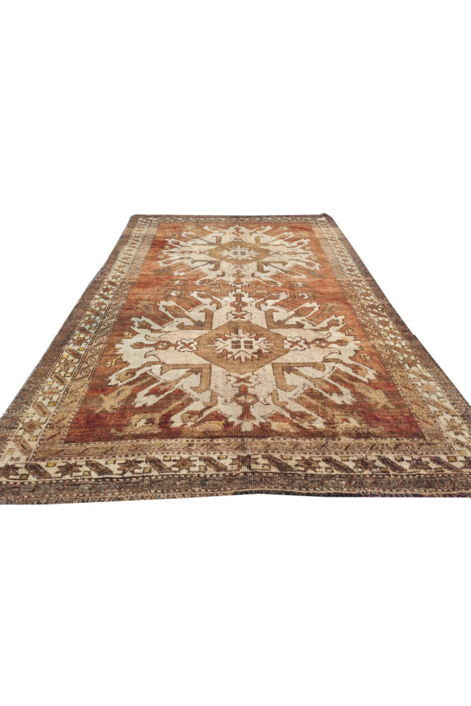Authentic Hand Knotted Antique Kurdi Wool Area Rug 7.5 x 4.8 Ft (1196 Ger-4) - Image 4