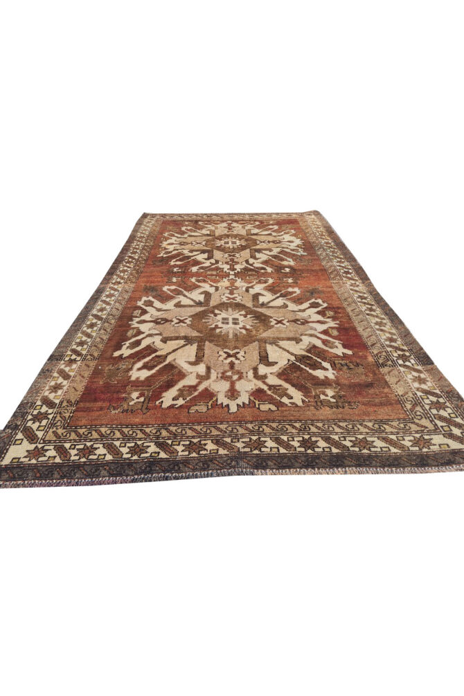 Authentic Hand Knotted Antique Kurdi Wool Area Rug 7.5 x 4.8 Ft (1196 Ger-4) - Image 5
