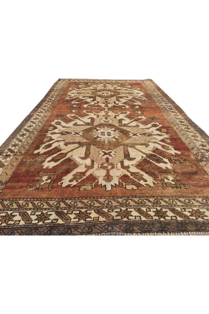 Authentic Hand Knotted Antique Kurdi Wool Area Rug 7.5 x 4.8 Ft (1196 Ger-4) - Image 6