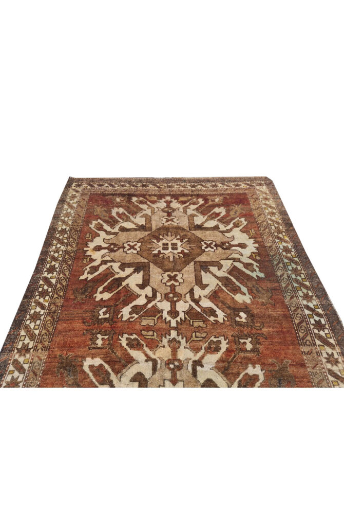 Authentic Hand Knotted Antique Kurdi Wool Area Rug 7.5 x 4.8 Ft (1196 Ger-4) - Image 8