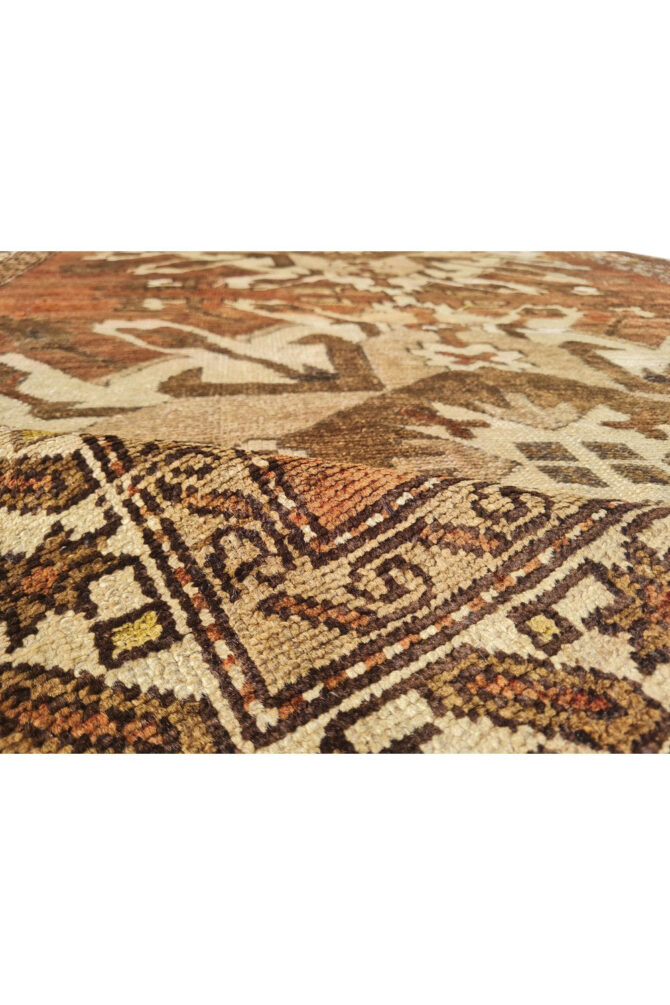 Authentic Hand Knotted Antique Kurdi Wool Area Rug 7.5 x 4.8 Ft (1196 Ger-4) - Image 9