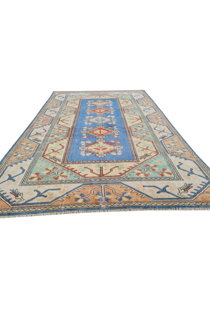 Authentic Hand Knotted Vintage Kurdi Wool Area Rug 10.1 x 6.8 Ft (1427 Ger-4 ) - Image 4