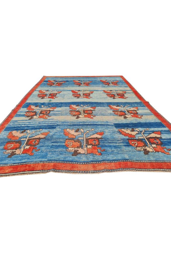 Authentic Hand Knotted Vintage Kurdi Wool Area Rug 9.10 x 7.0 Ft - Image 5