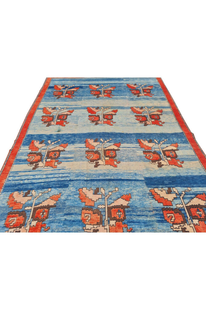 Authentic Hand Knotted Vintage Kurdi Wool Area Rug 9.10 x 7.0 Ft - Image 7