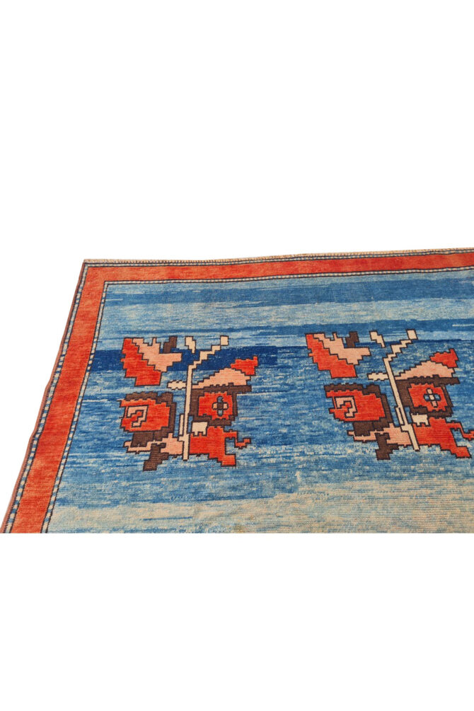 Authentic Hand Knotted Vintage Kurdi Wool Area Rug 9.10 x 7.0 Ft - Image 8