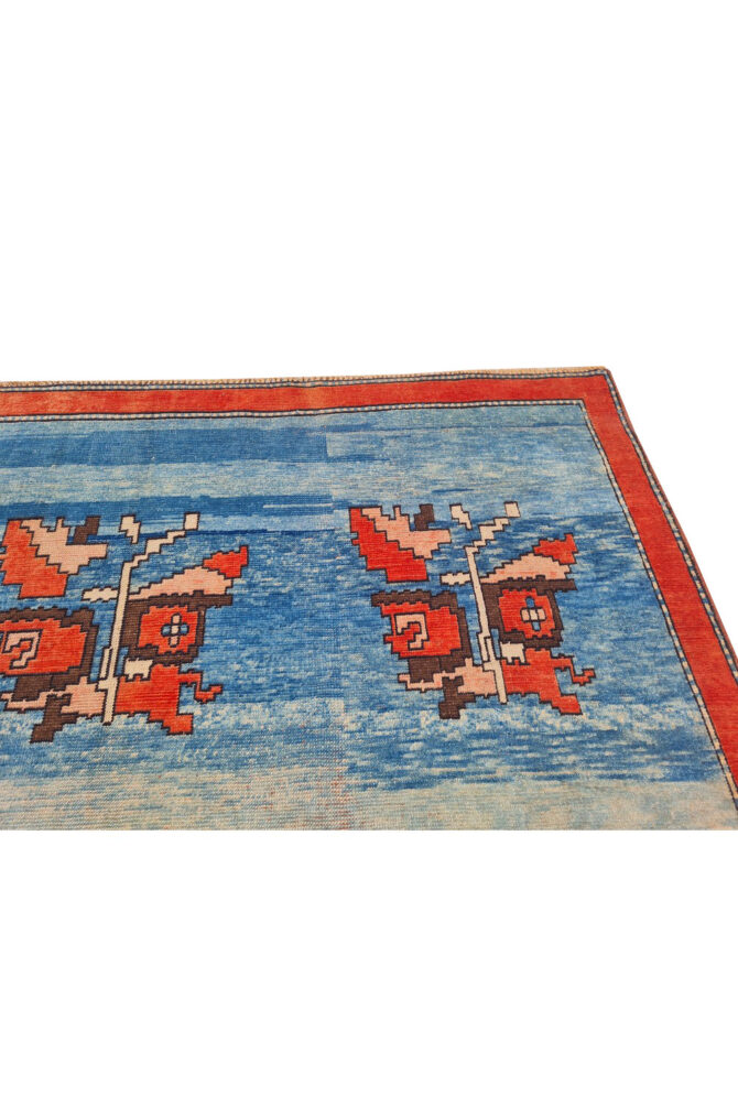 Authentic Hand Knotted Vintage Kurdi Wool Area Rug 9.10 x 7.0 Ft - Image 9