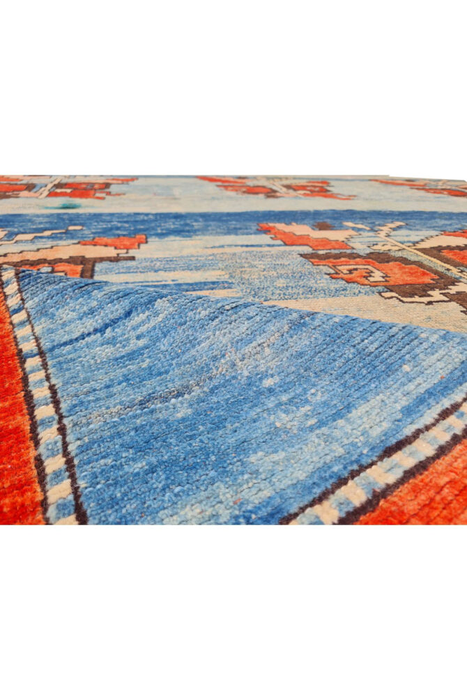 Authentic Hand Knotted Vintage Kurdi Wool Area Rug 9.10 x 7.0 Ft - Image 10