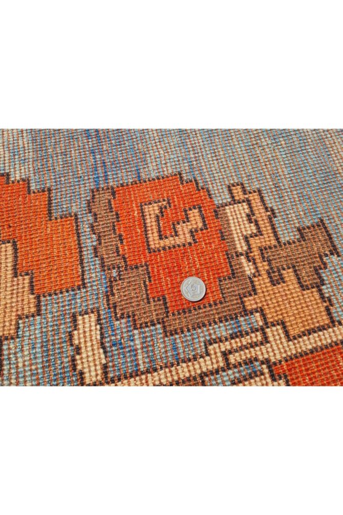 Authentic Hand Knotted Vintage Kurdi Wool Area Rug 9.10 x 7.0 Ft - Image 11