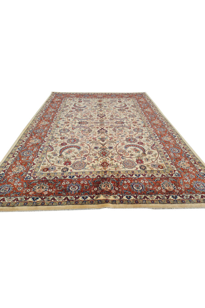 Authentic Hand Knotted Vintage Indo Wool Area Rug 8.0 x 5.9 Ft - Image 2