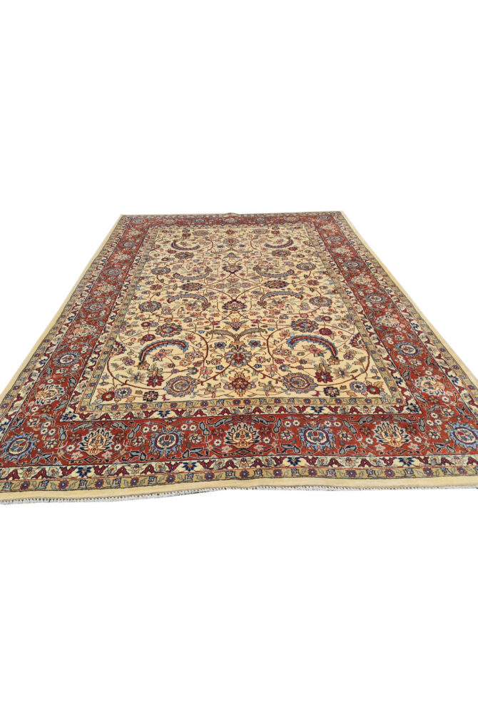 Authentic Hand Knotted Vintage Indo Wool Area Rug 8.0 x 5.9 Ft - Image 3