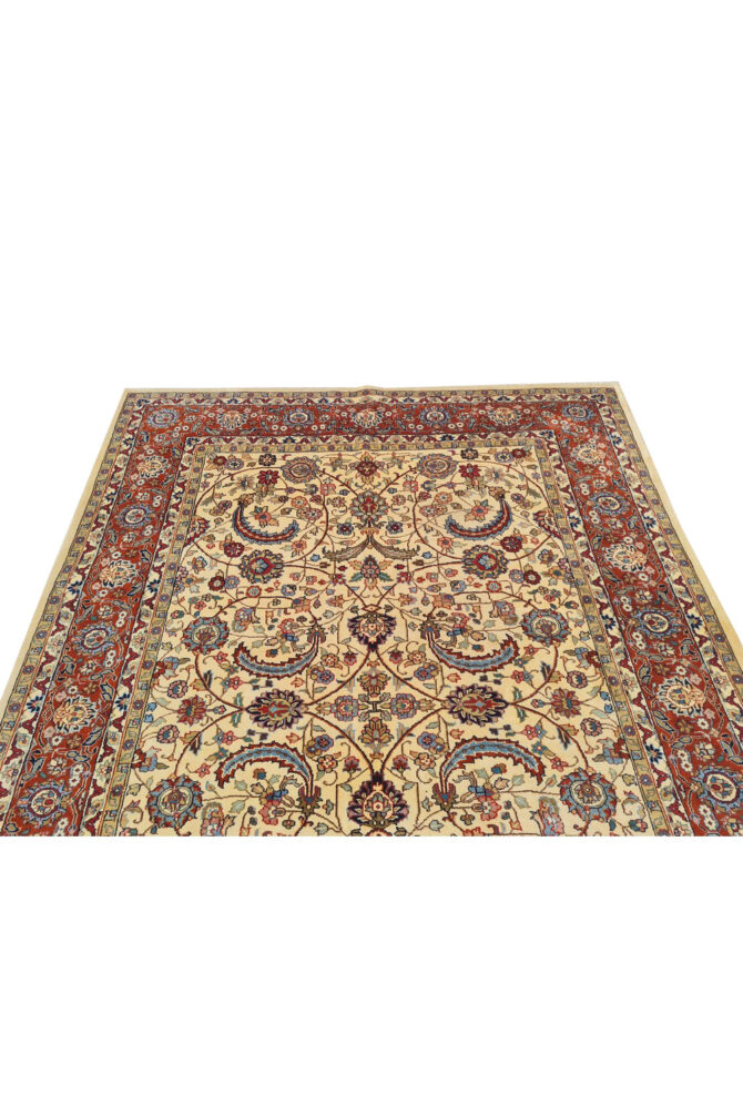 Authentic Hand Knotted Vintage Indo Wool Area Rug 8.0 x 5.9 Ft - Image 7