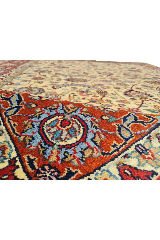 Authentic Hand Knotted Vintage Indo Wool Area Rug 8.0 x 5.9 Ft - Image 8