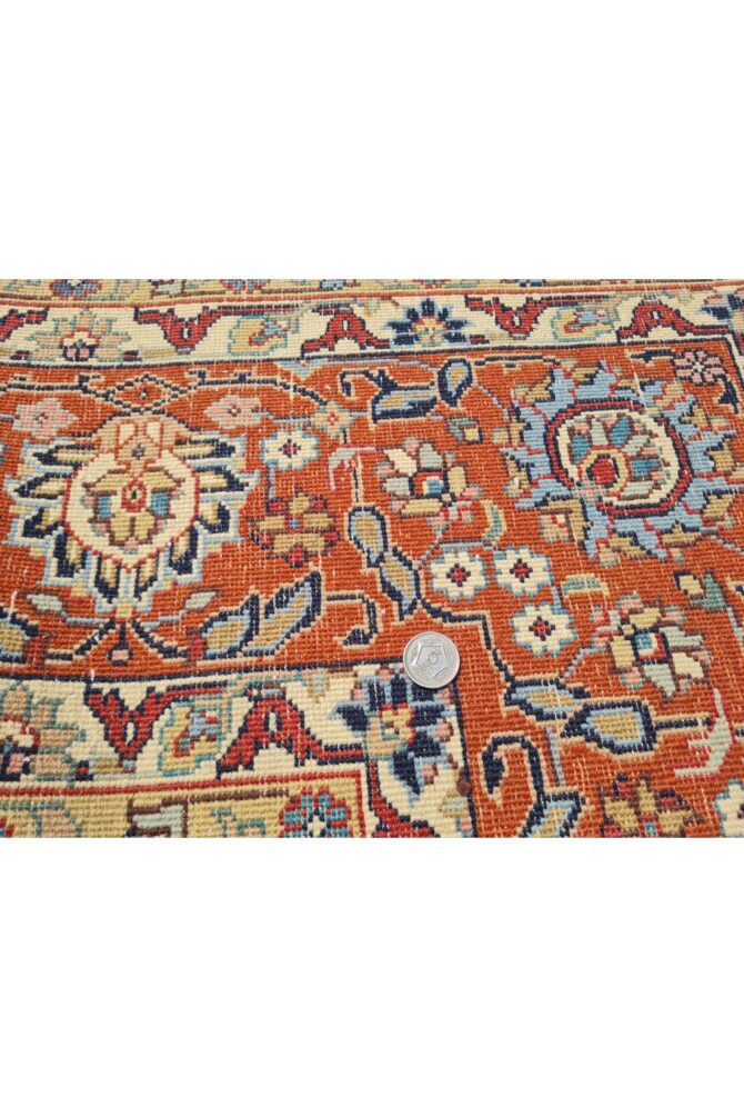 Authentic Hand Knotted Vintage Indo Wool Area Rug 8.0 x 5.9 Ft - Image 9