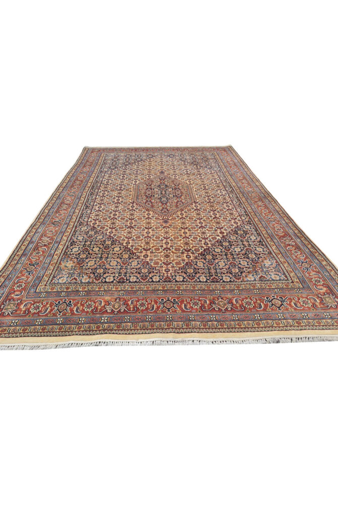 Authentic Hand Knotted Vintage Bijour Wool Area Rug 10.0 x 6.7 Ft - Image 3