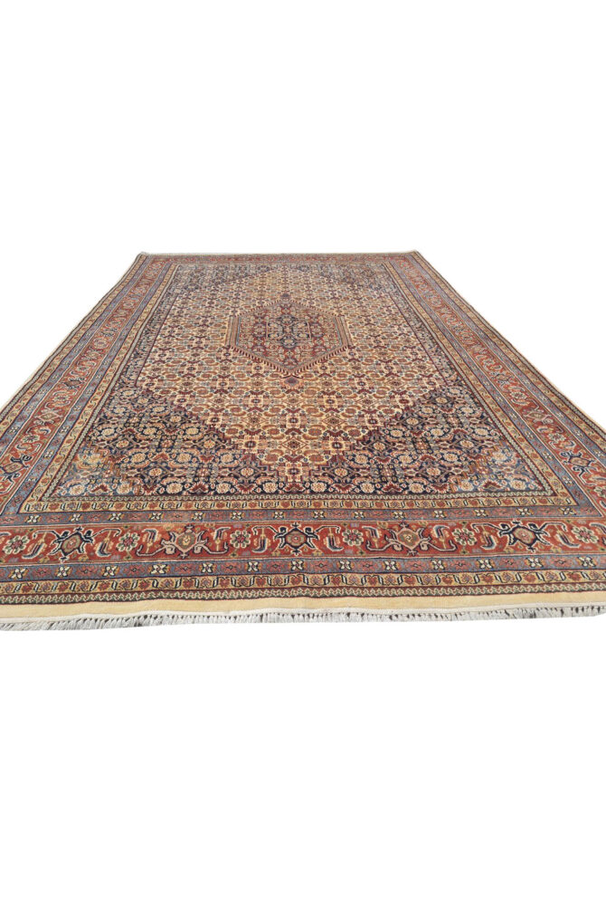 Authentic Hand Knotted Vintage Bijour Wool Area Rug 10.0 x 6.7 Ft - Image 4