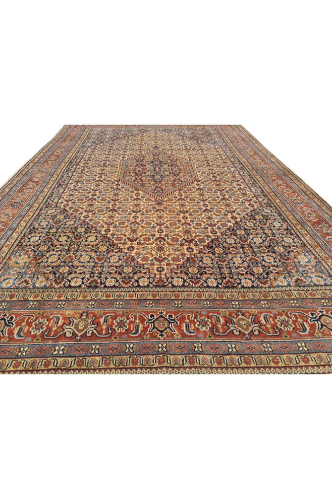 Authentic Hand Knotted Vintage Bijour Wool Area Rug 10.0 x 6.7 Ft - Image 5
