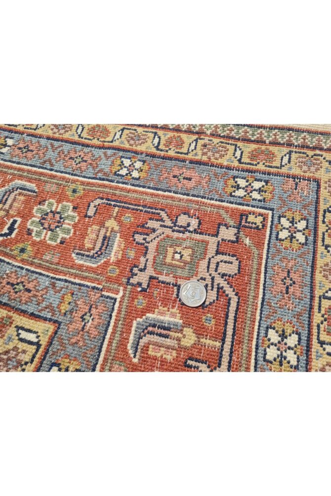 Authentic Hand Knotted Vintage Bijour Wool Area Rug 10.0 x 6.7 Ft - Image 10