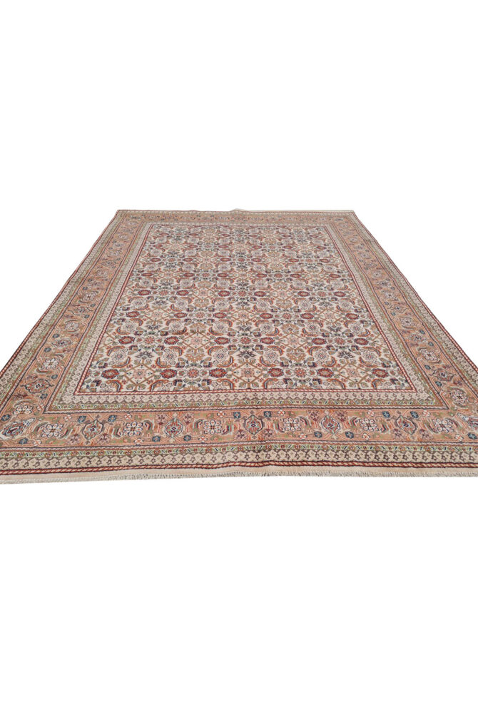 Authentic Hand Knotted Vintage Indo Wool Area Rug 8.2 x 6.2 Ft (1481 Ger-4) - Image 2