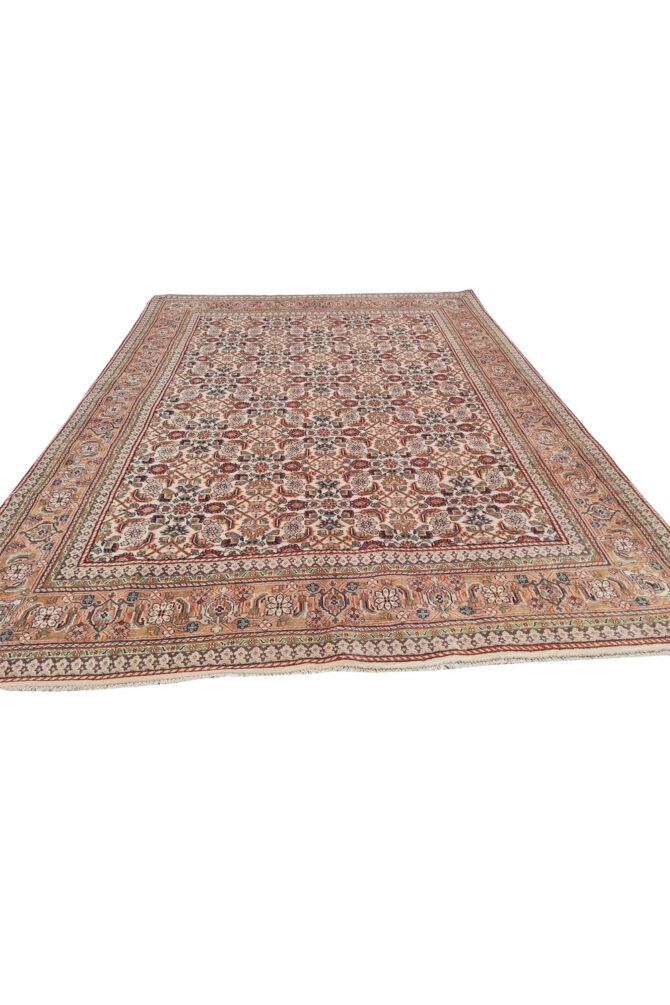 Authentic Hand Knotted Vintage Indo Wool Area Rug 8.2 x 6.2 Ft (1481 Ger-4) - Image 3