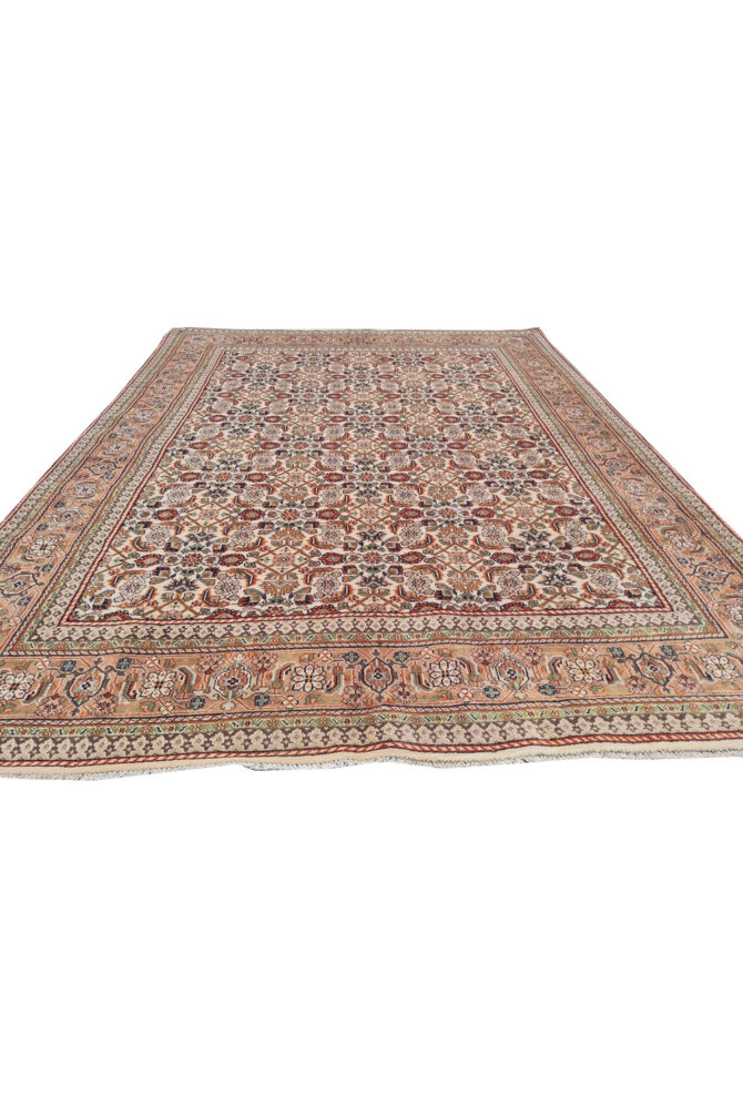 Authentic Hand Knotted Vintage Indo Wool Area Rug 8.2 x 6.2 Ft (1481 Ger-4) - Image 4