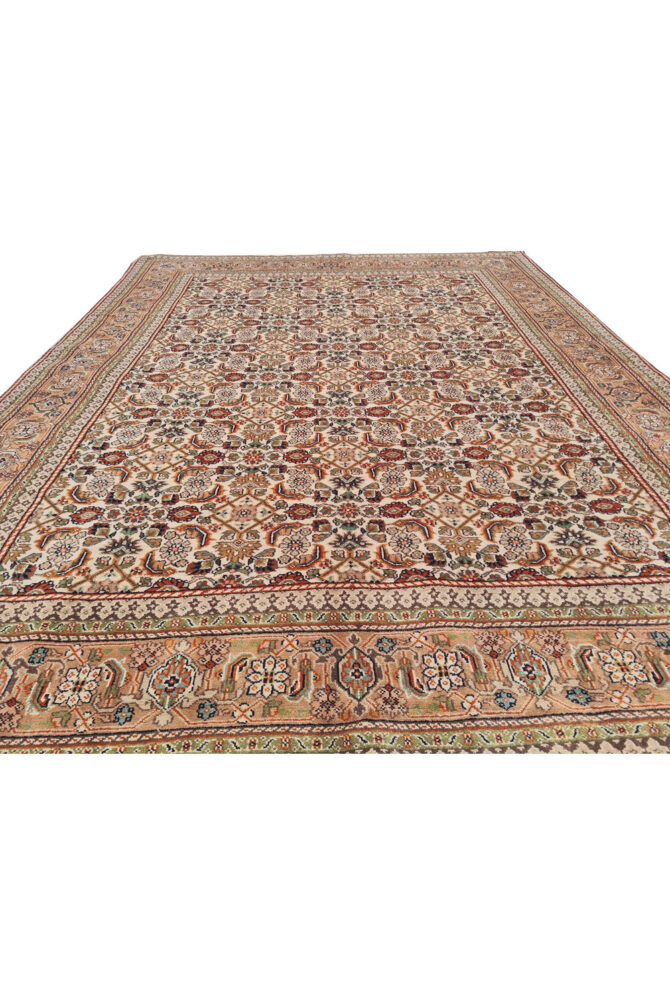 Authentic Hand Knotted Vintage Indo Wool Area Rug 8.2 x 6.2 Ft (1481 Ger-4) - Image 5