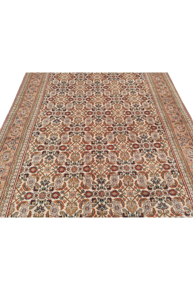 Authentic Hand Knotted Vintage Indo Wool Area Rug 8.2 x 6.2 Ft (1481 Ger-4) - Image 6