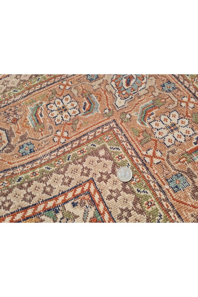 Authentic Hand Knotted Vintage Indo Wool Area Rug 8.2 x 6.2 Ft (1481 Ger-4) - Image 10