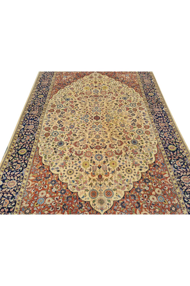 Authentic Hand Knotted Vintage Indo Wool Area Rug 9.8 x 6.5 Ft (1484 Ger-4) - Image 7