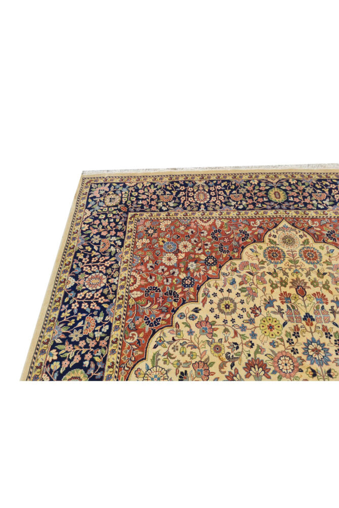 Authentic Hand Knotted Vintage Indo Wool Area Rug 9.8 x 6.5 Ft (1484 Ger-4) - Image 8