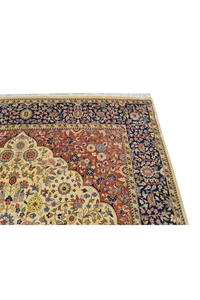 Authentic Hand Knotted Vintage Indo Wool Area Rug 9.8 x 6.5 Ft (1484 Ger-4) - Image 9