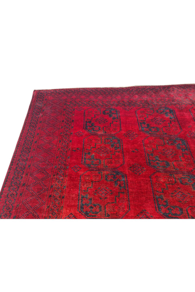 Authentic Hand Knotted Antique Afghan Turkmen Felpah Wool Area Rug 11.5 x 8.0 Ft (1485 Ger-4) - Image 8