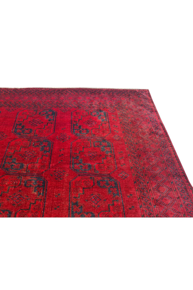 Authentic Hand Knotted Antique Afghan Turkmen Felpah Wool Area Rug 11.5 x 8.0 Ft (1485 Ger-4) - Image 9