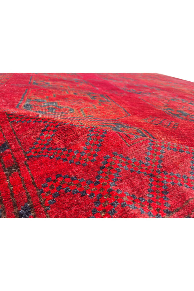 Authentic Hand Knotted Antique Afghan Turkmen Felpah Wool Area Rug 11.5 x 8.0 Ft (1485 Ger-4) - Image 10